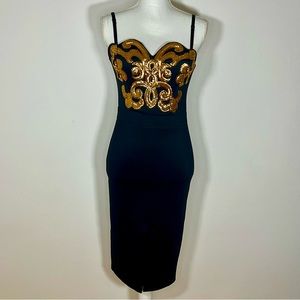 Lipsy London Black Midi Dress Size 6